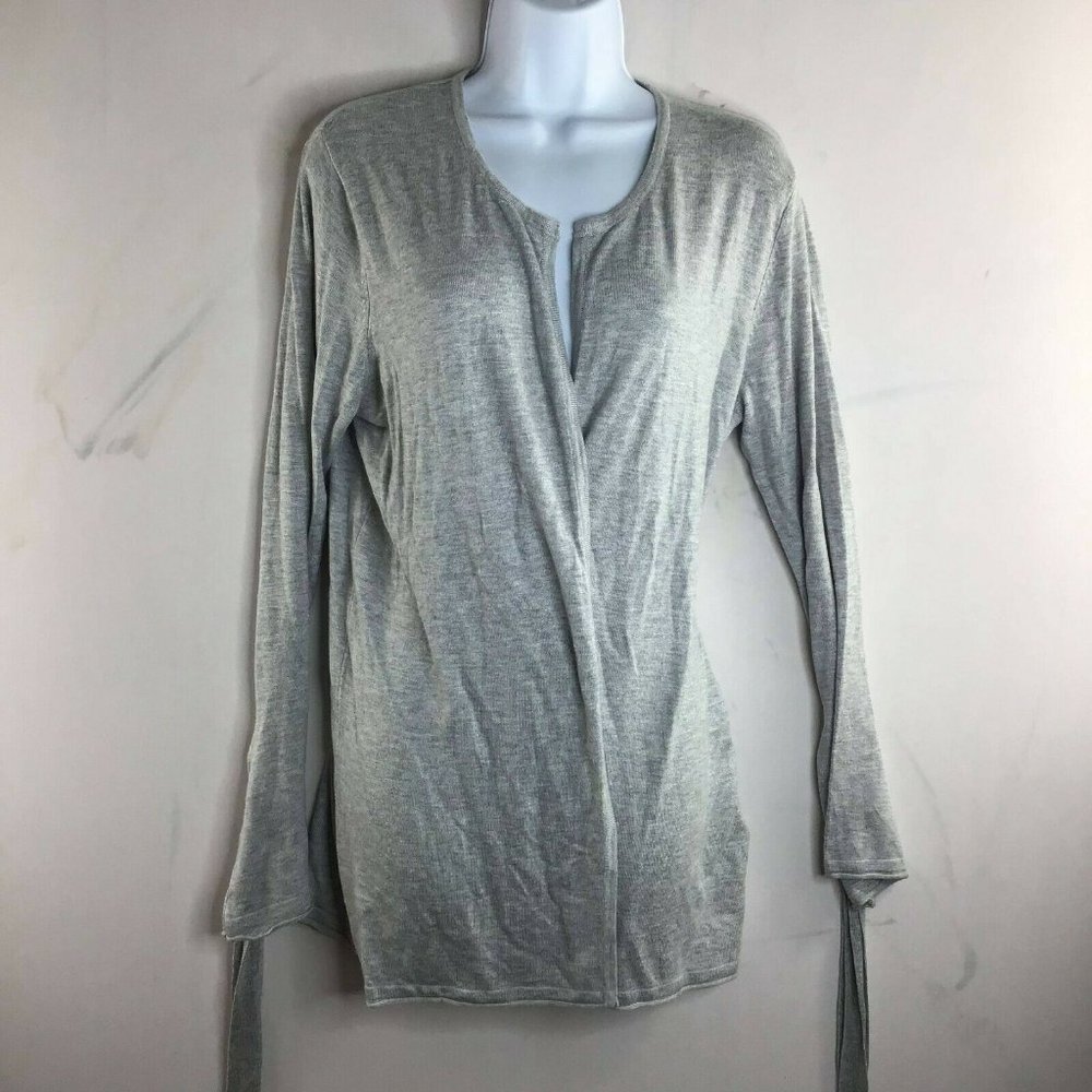 Blue Motion Womens Gray Open Front Cardigan Sweater Long Sleeve Size M